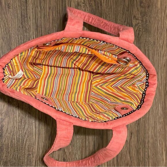 Rolfs Woven Straw Purse Handbag Cream With Pink Straps - Picture 6 of 13